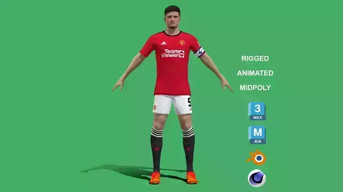 3D Rigged Harry Maguire Manchester United 2024