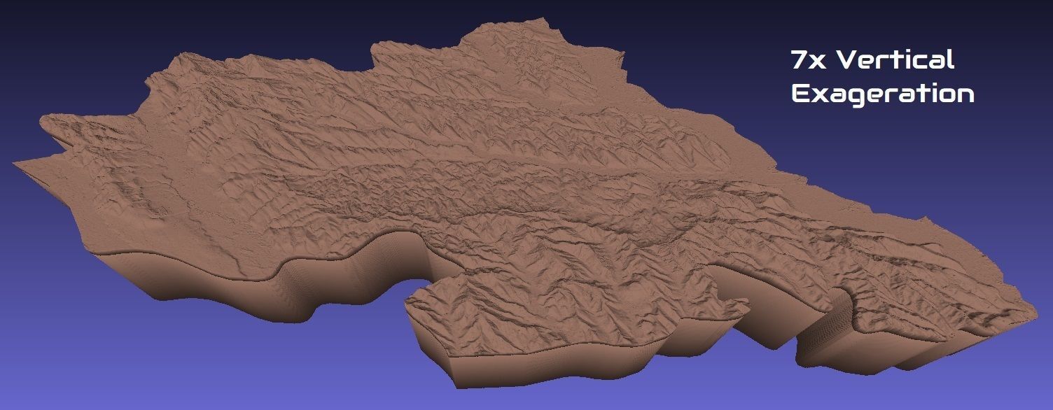 Romania 3D Map of Iasi County 1 to 1000000 3D print model_1
