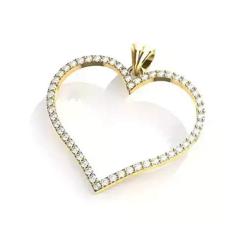 BRILLIANT HEART PAVE PENDANT