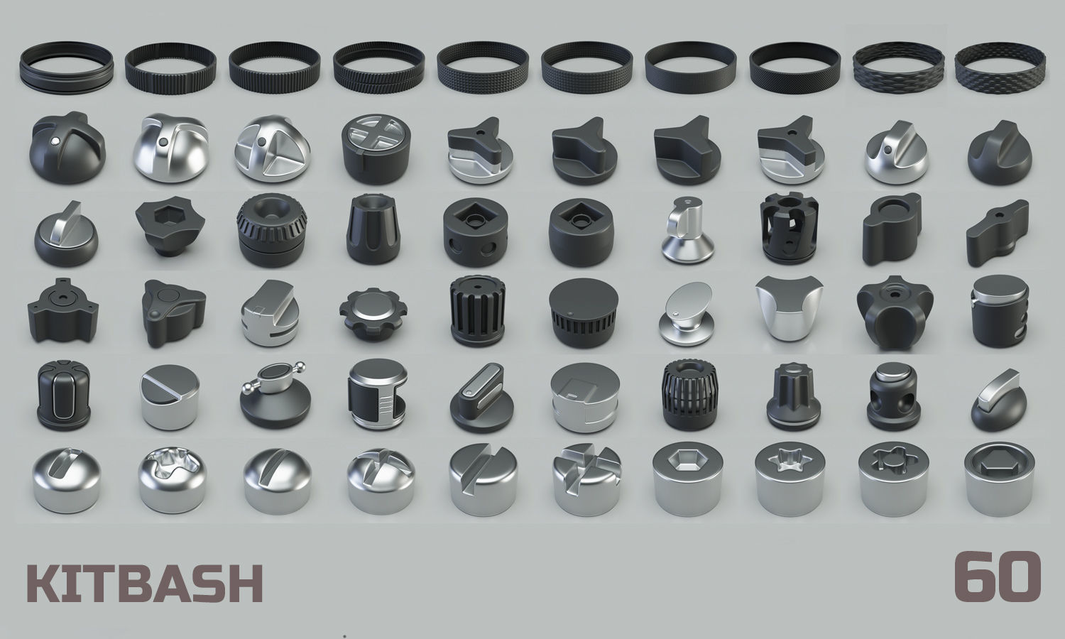 Hard Surface Kitbash Regulators Screws Overlays 3D model_1