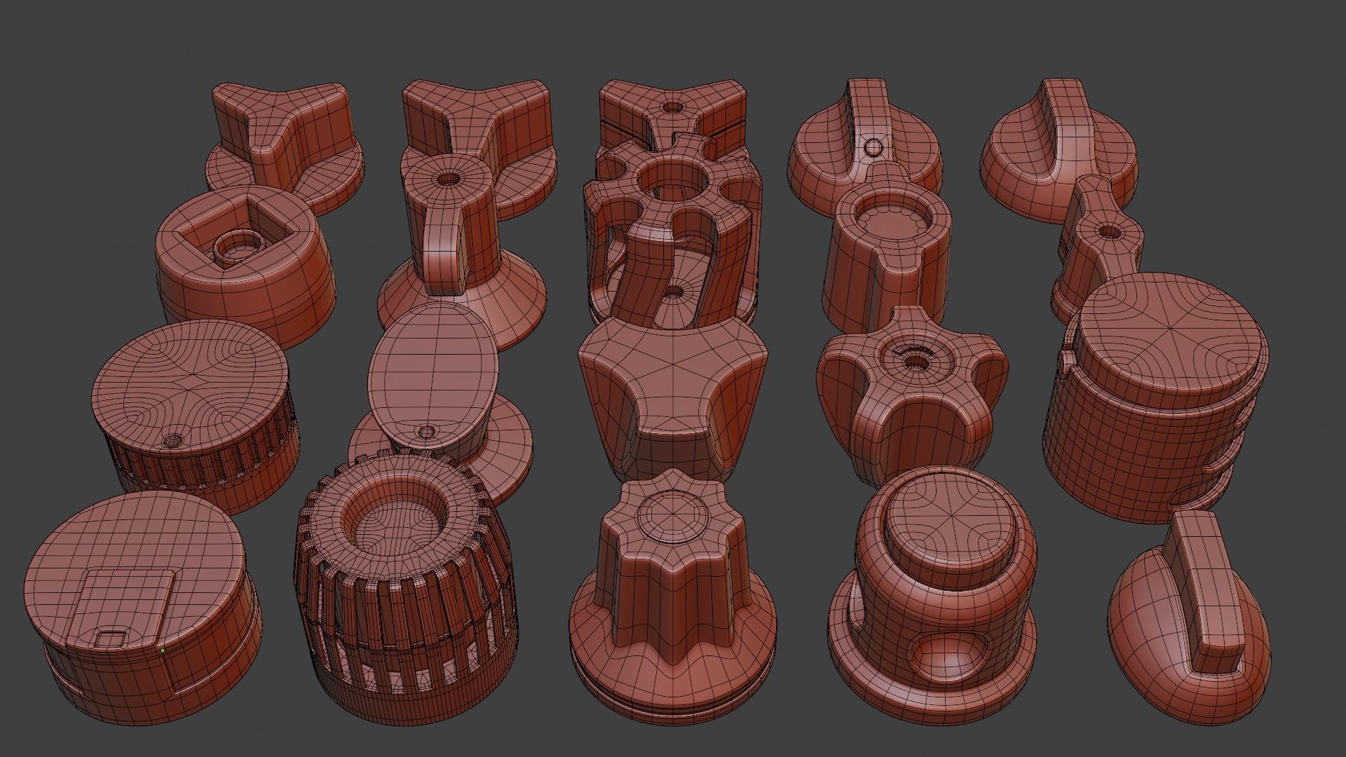 Hard Surface Kitbash Regulators Screws Overlays 3D model_5