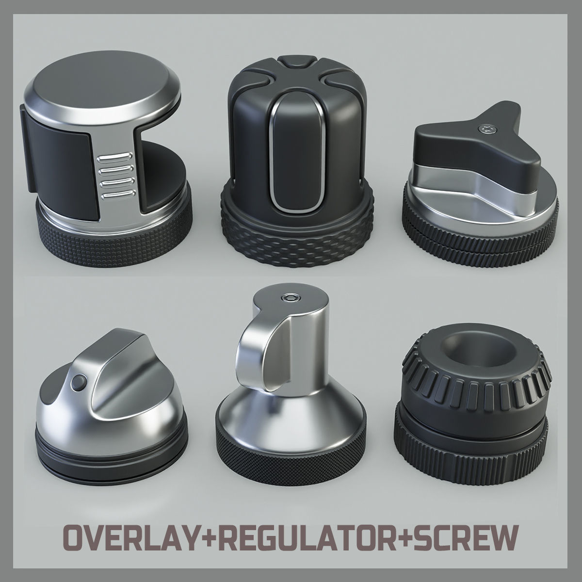 Hard Surface Kitbash Regulators Screws Overlays 3D model_23