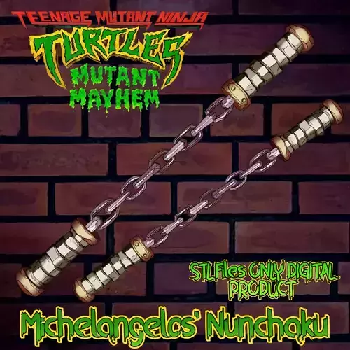 Michelangelo Nunchaku Teenage Mutant Ninja Turtles Total Mayhem 3D print model