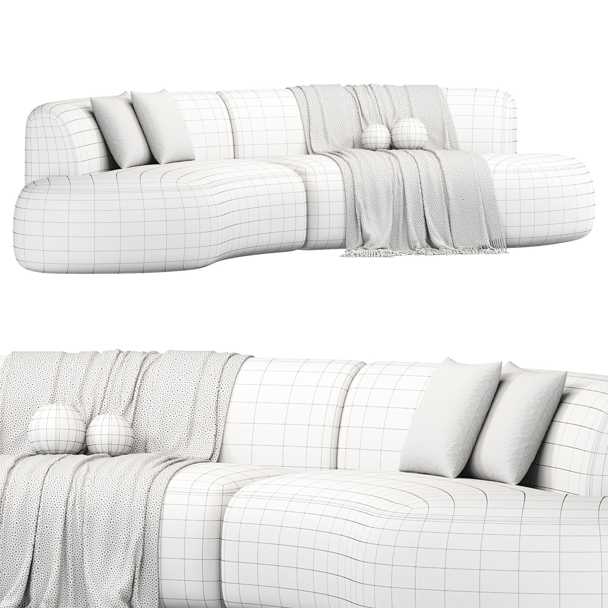 Highfashionhome Com 2026.Opal Outdoor 2 Piece Curved Sectional Sofa By Highfashionhome 3D model ...