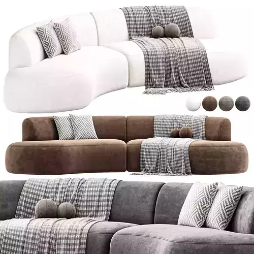  Opal Outdoor 2 Piece Curved Sectional Sofa By Highfashionhome