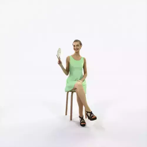 Aspiration 01I Fan Sitting Casual Woman