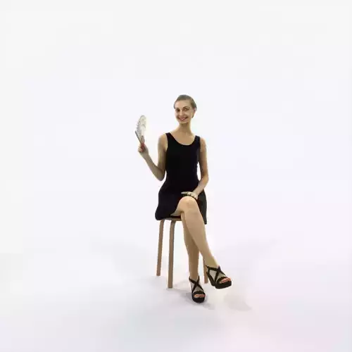 Aspiration 01B Fan Sitting Casual Woman
