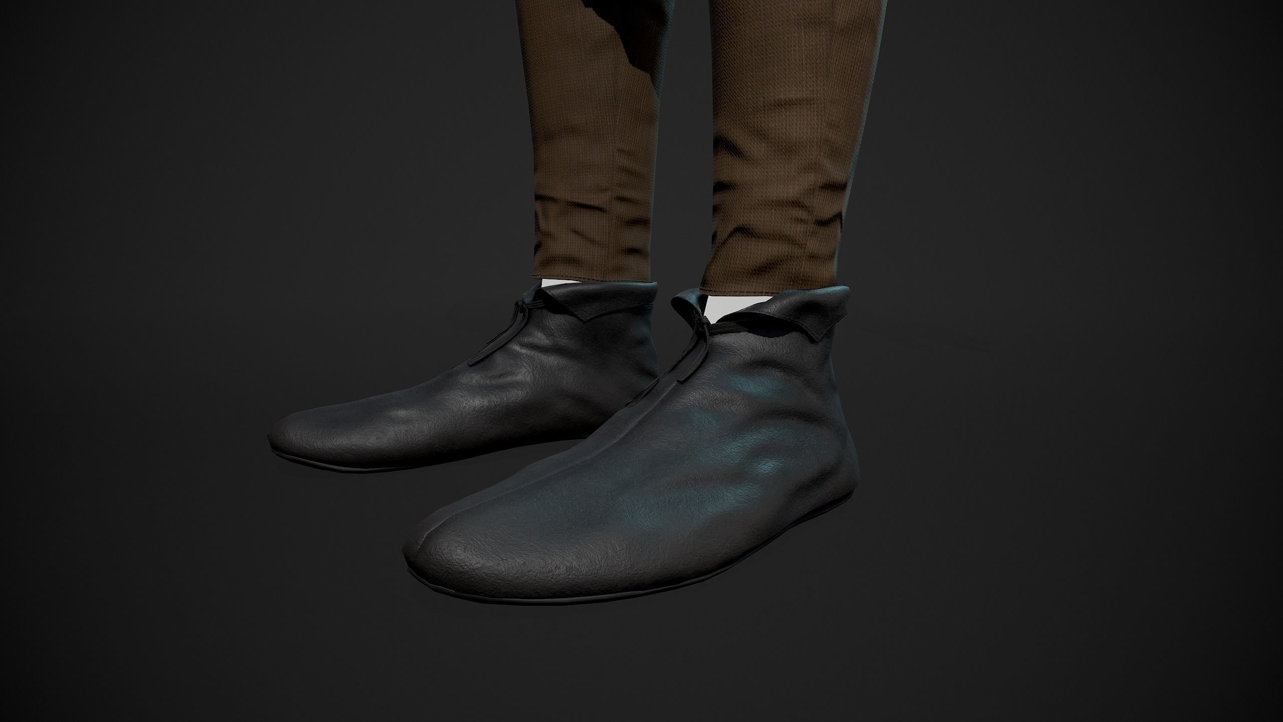 Brown Medieval Outfit Low-poly 3D model_6