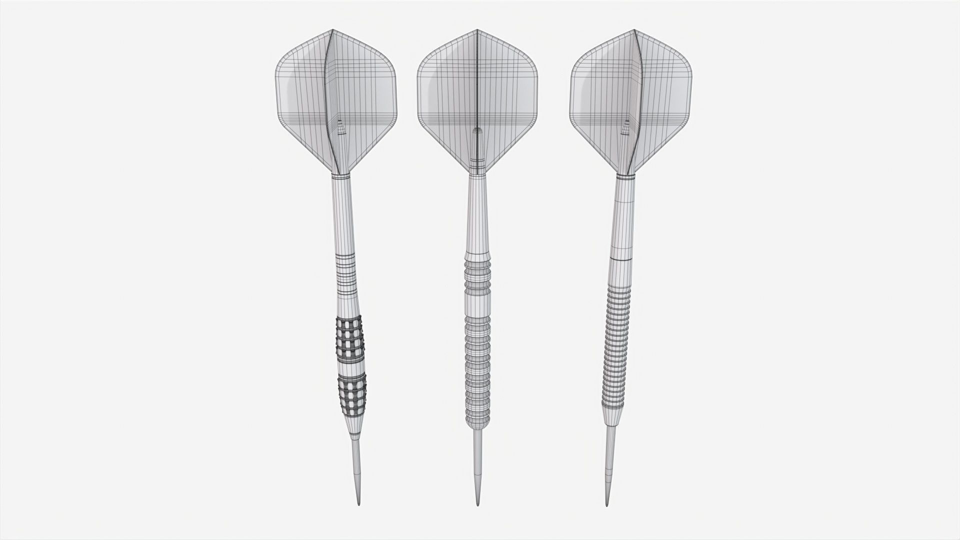 Steel tip Dart Set 3D model_6