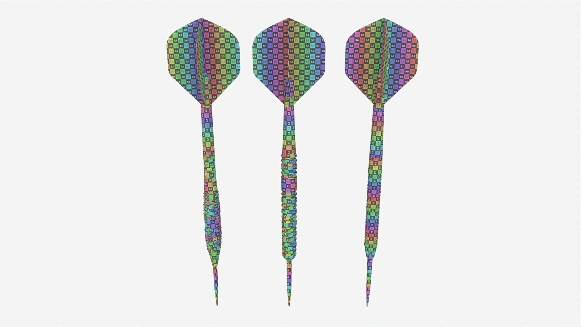Steel tip Dart Set 3D model_7