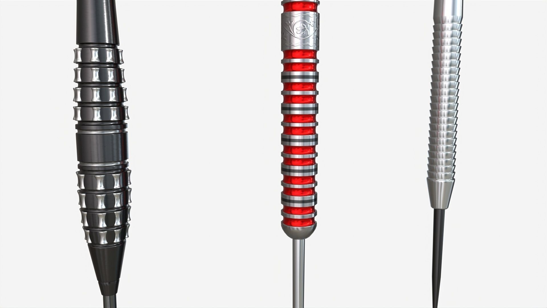 Steel tip Dart Set 3D model_1