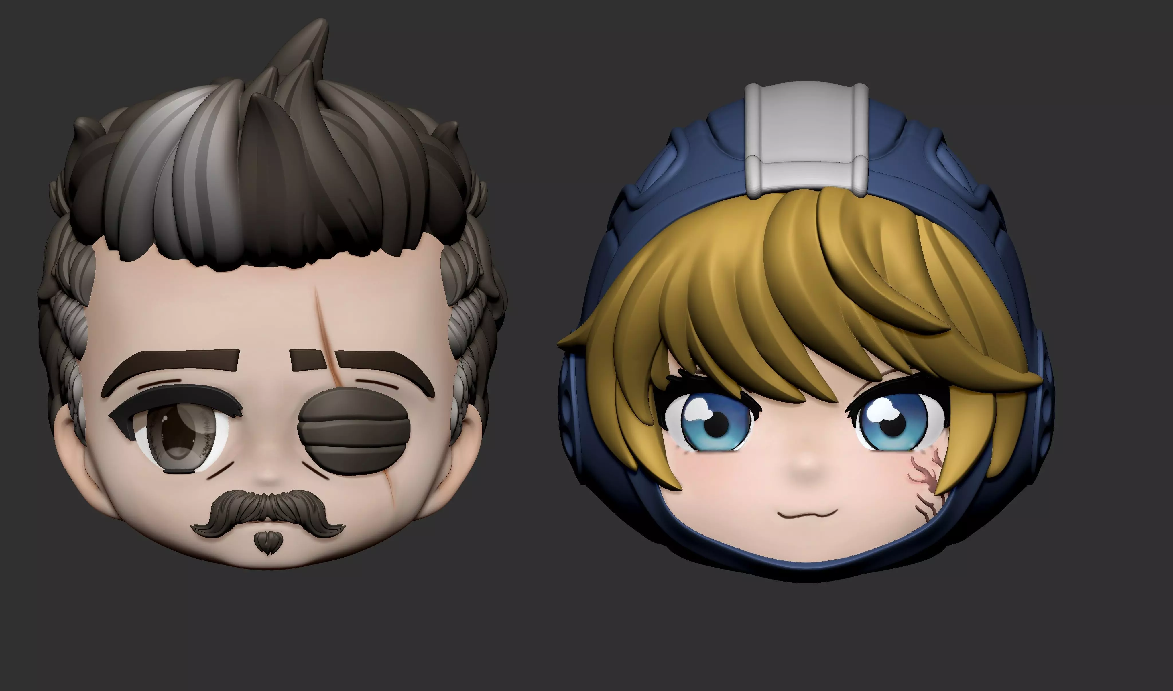Fuse and wattson head keychan 3D print model