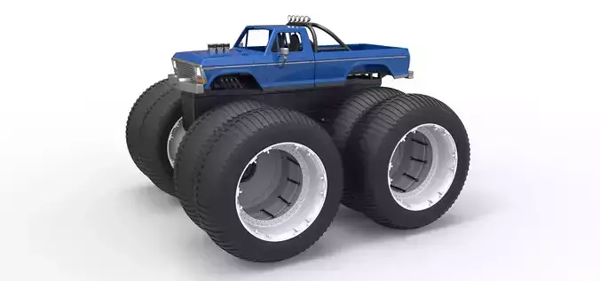 Vintage Monster Truck with double wheels Scale 1 to 25