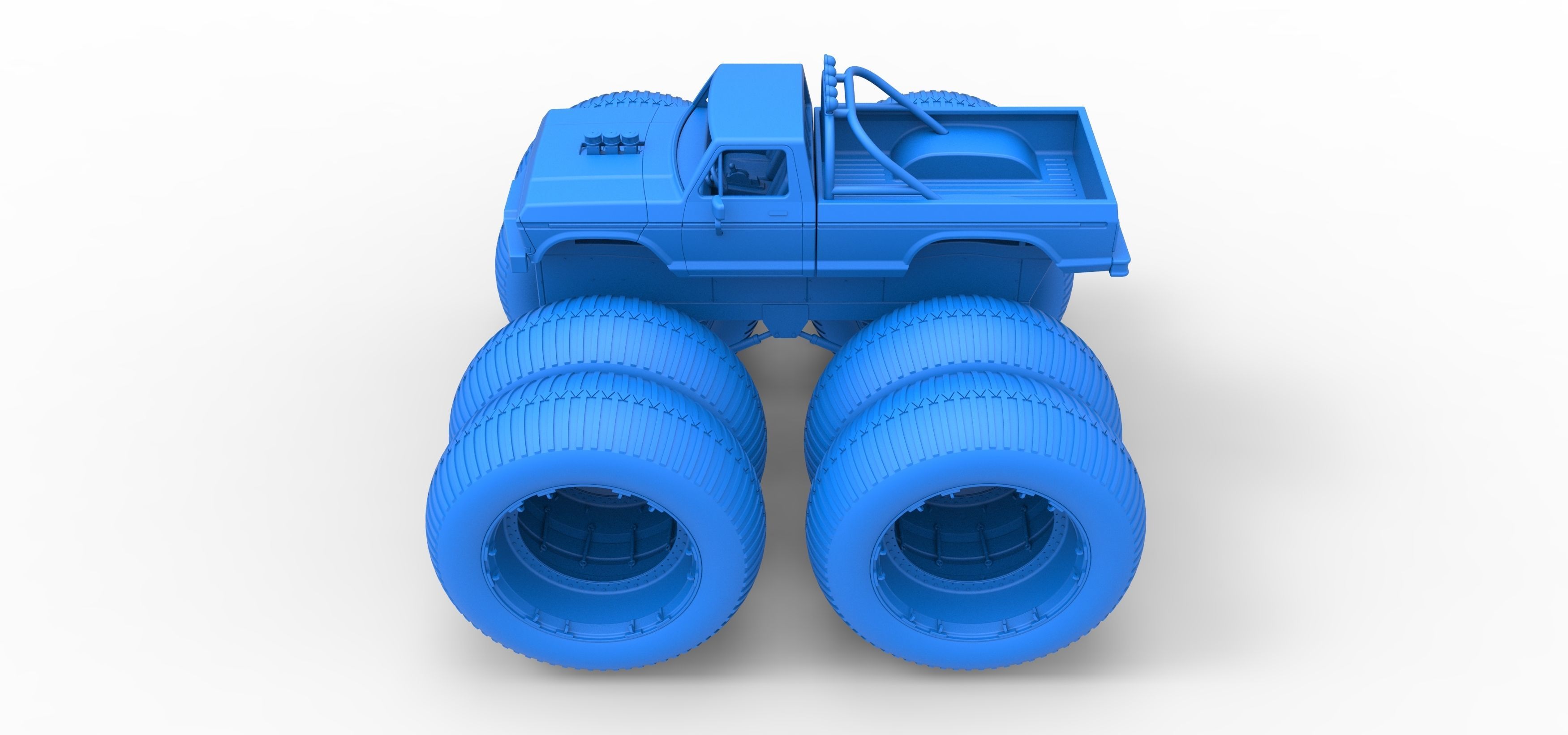 Vintage Monster Truck with double wheels Scale 1 to 25 3D print model_31