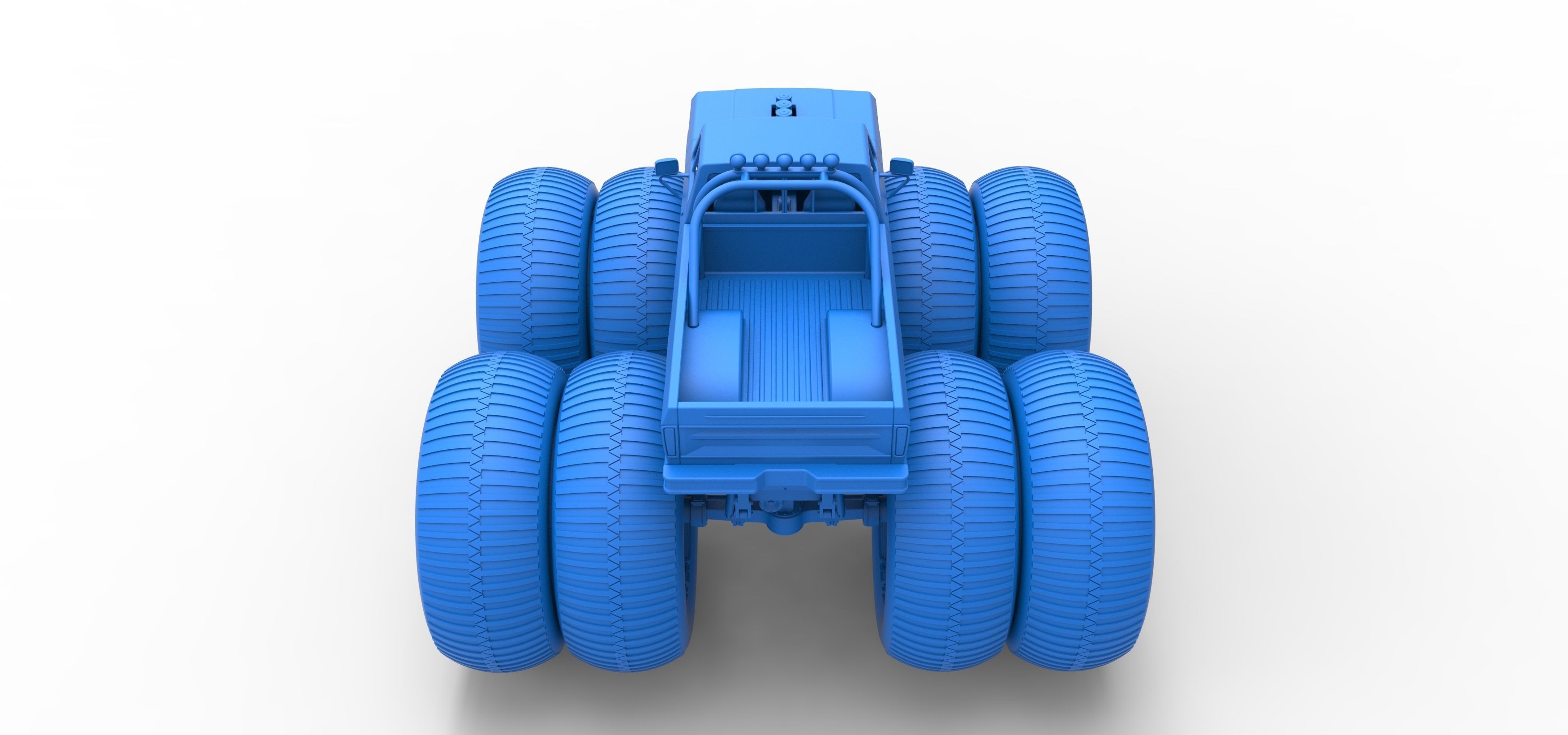 Vintage Monster Truck with double wheels Scale 1 to 25 3D print model_38