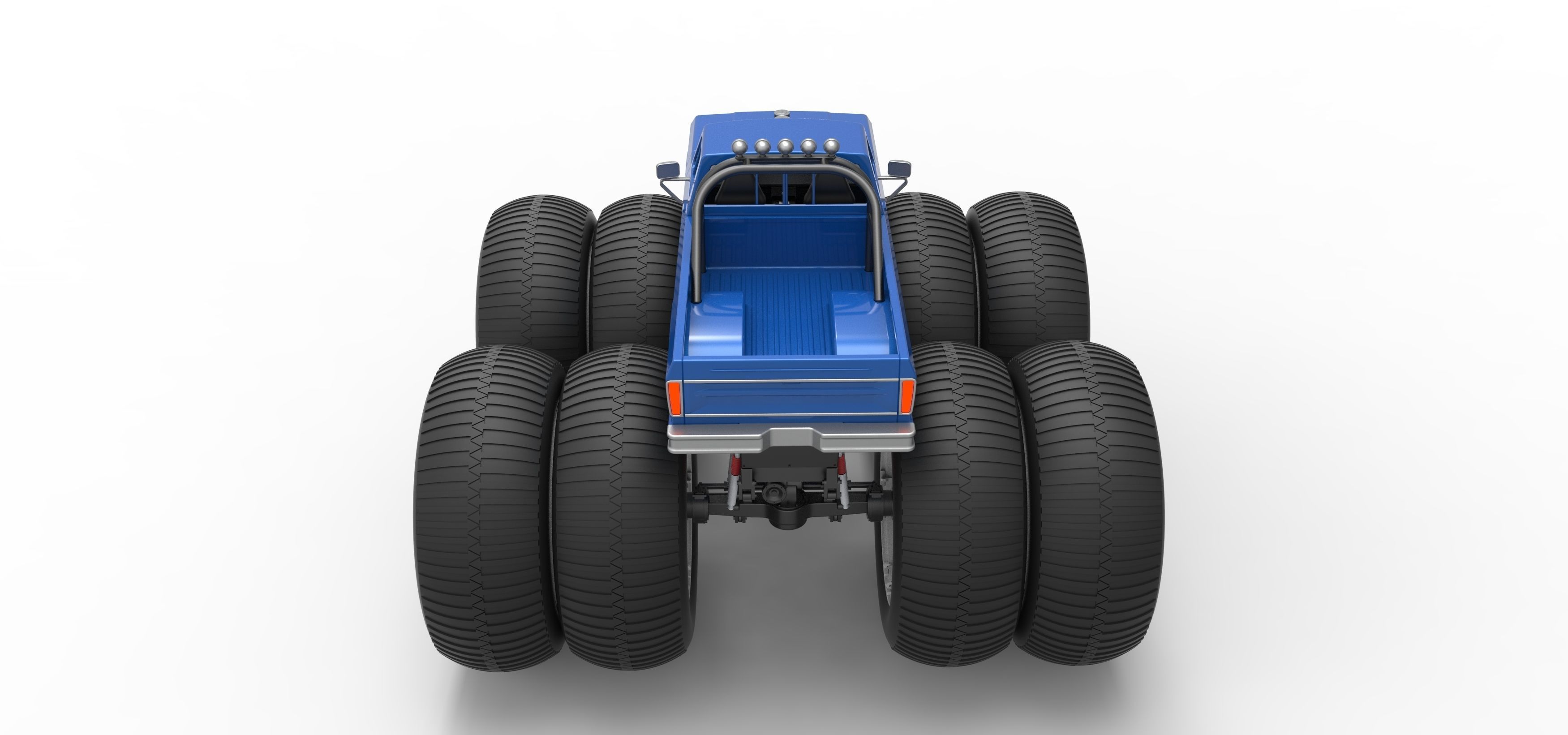 Vintage Monster Truck with double wheels Scale 1 to 25 3D print model_17