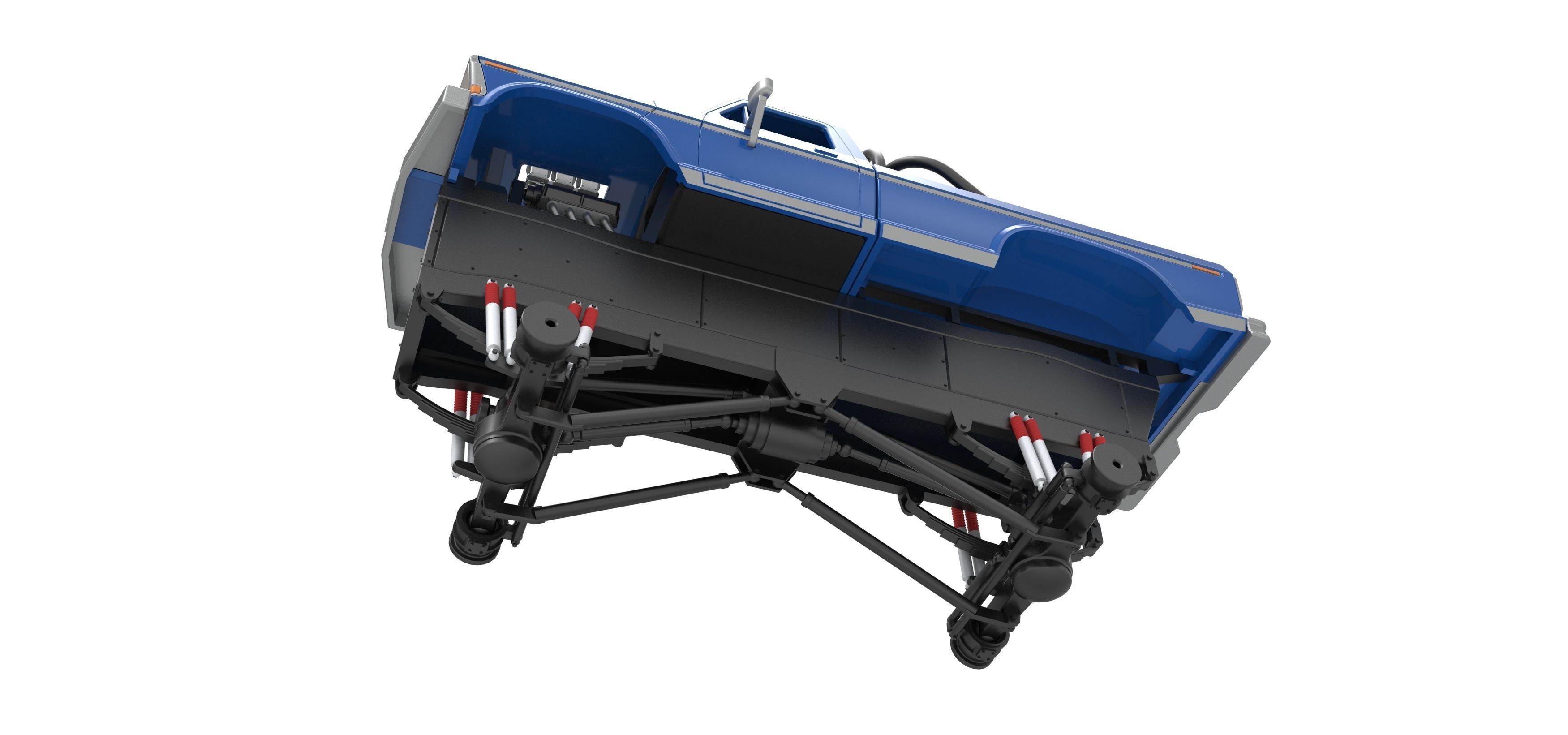 Vintage Monster Truck with double wheels Scale 1 to 25 3D print model_19