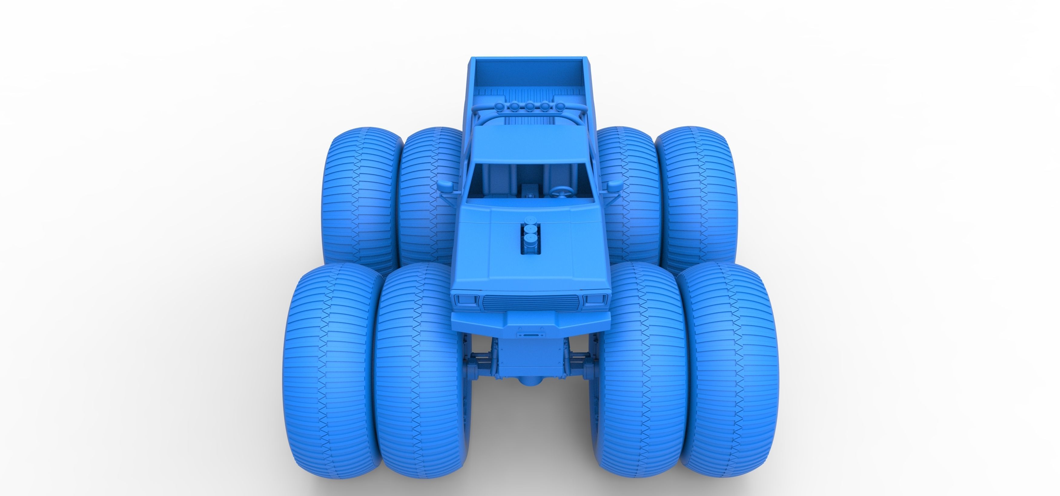 Vintage Monster Truck with double wheels Scale 1 to 25 3D print model_29