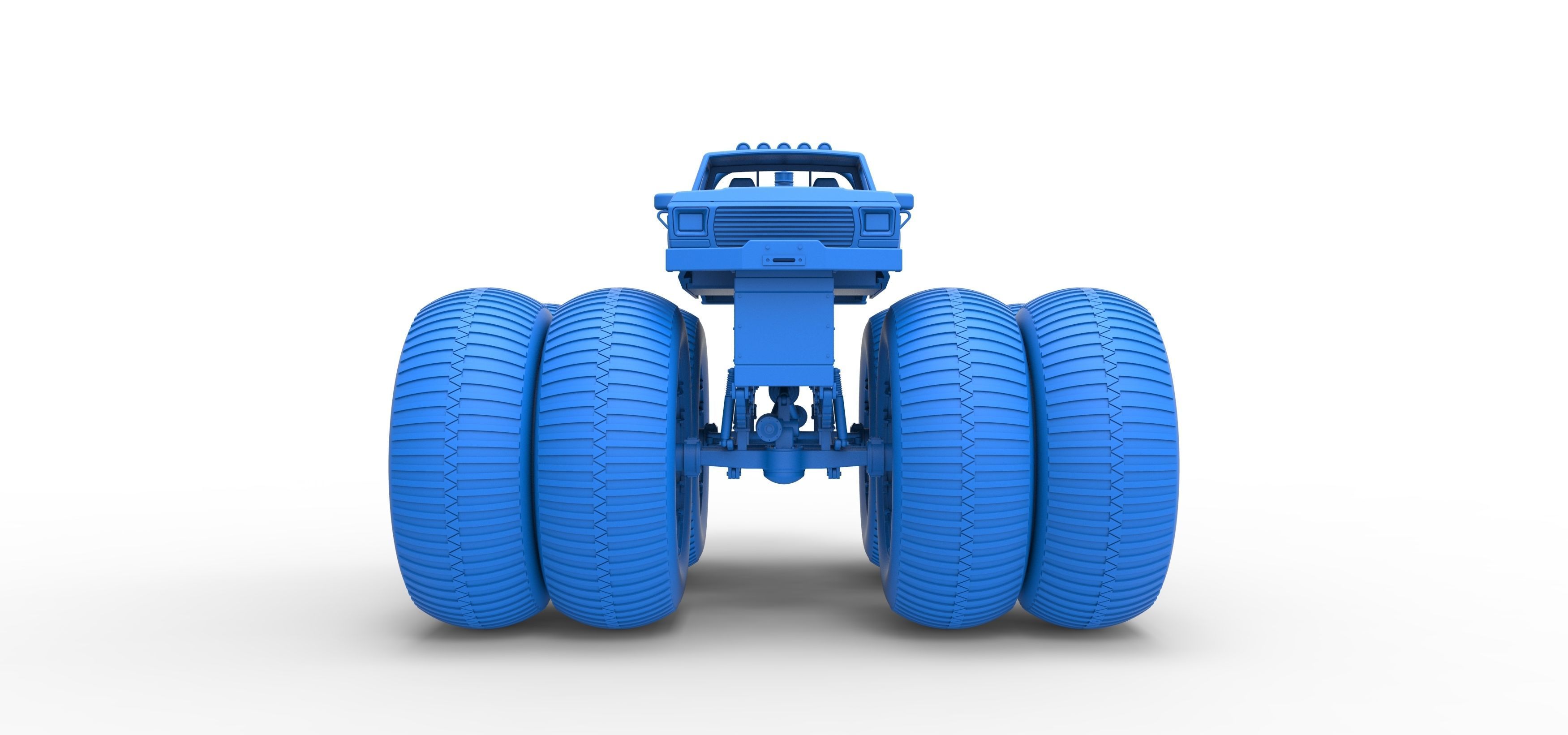 Vintage Monster Truck with double wheels Scale 1 to 25 3D print model_28