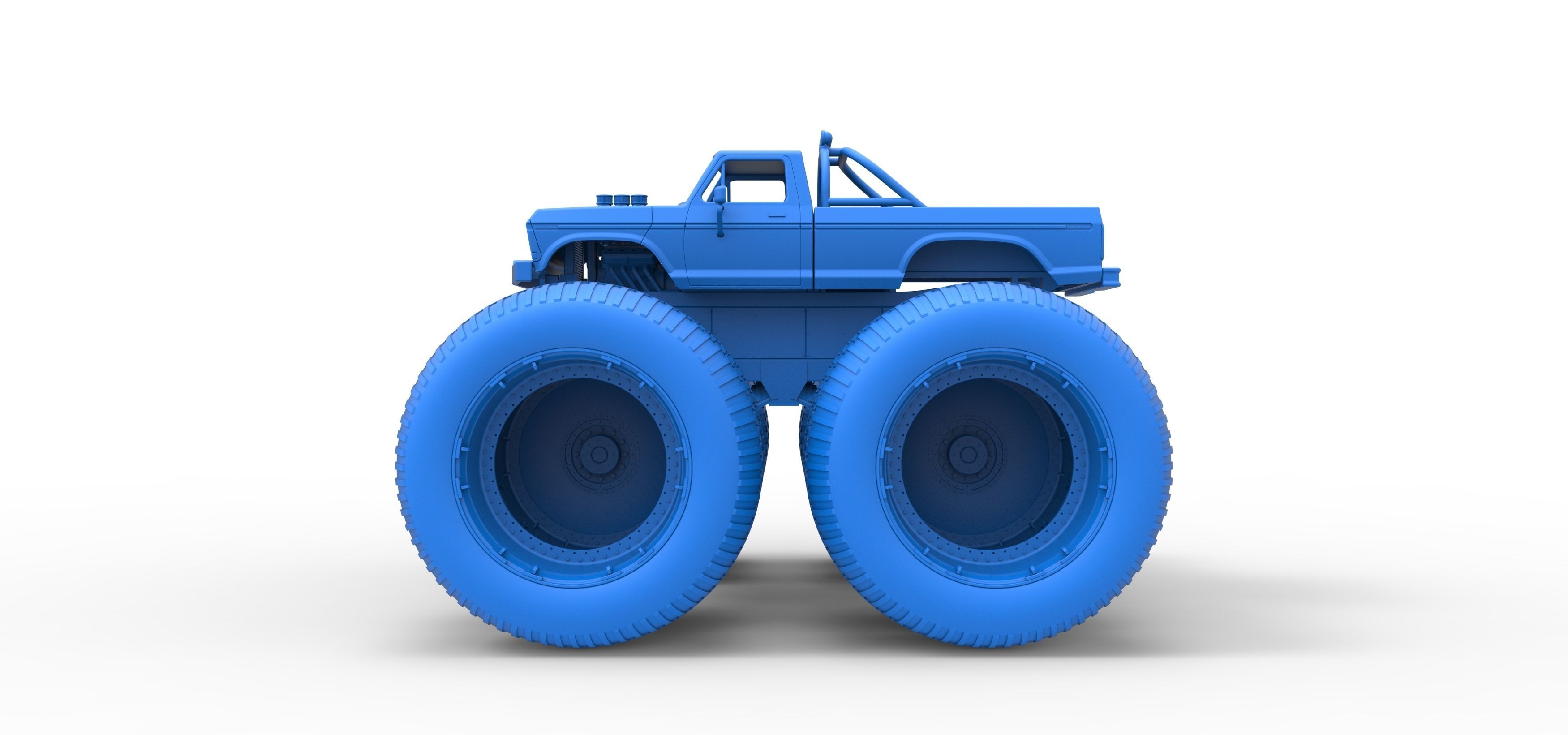 Vintage Monster Truck with double wheels Scale 1 to 25 3D print model_30