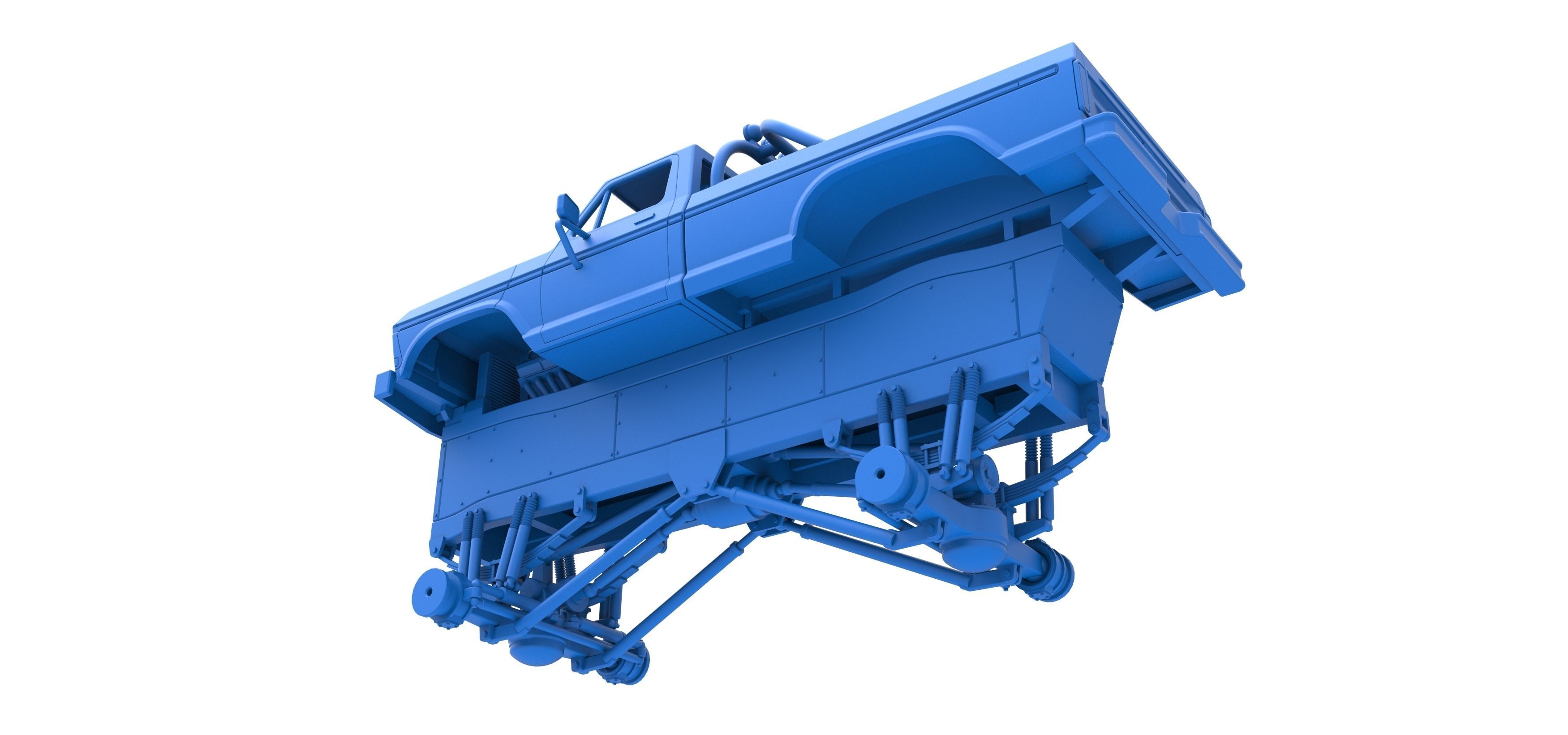 Vintage Monster Truck with double wheels Scale 1 to 25 3D print model_43