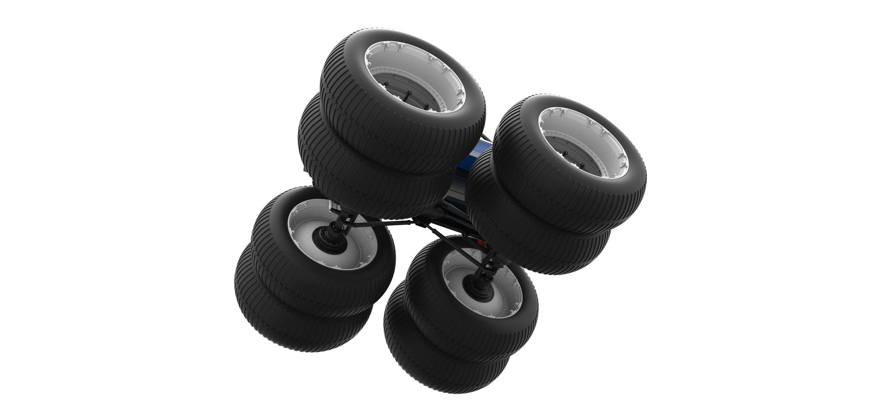 Vintage Monster Truck with double wheels Scale 1 to 25 3D print model_4