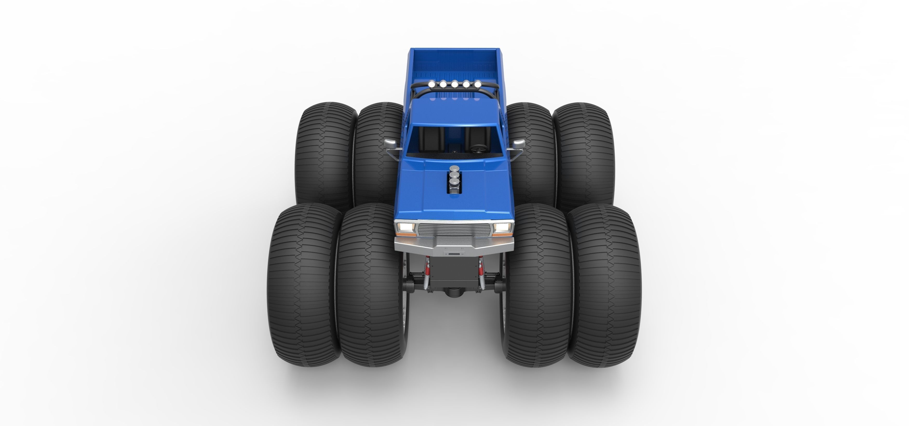 Vintage Monster Truck with double wheels Scale 1 to 25 3D print model_8