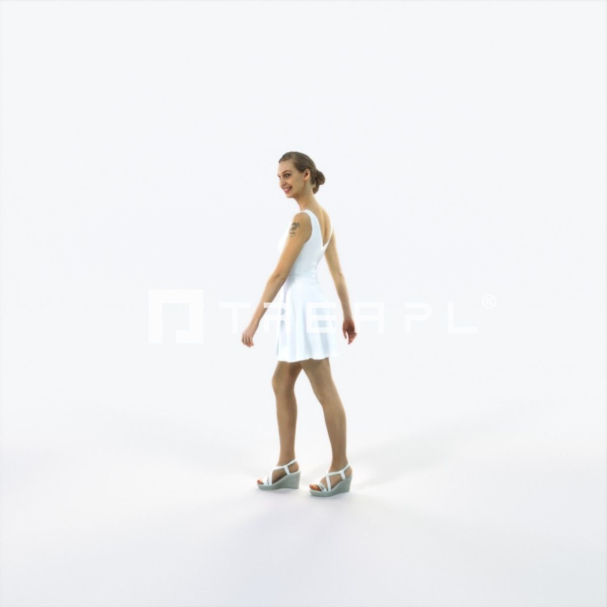 Aspiration 11C walking Casual Woman Low-poly 3D model_6