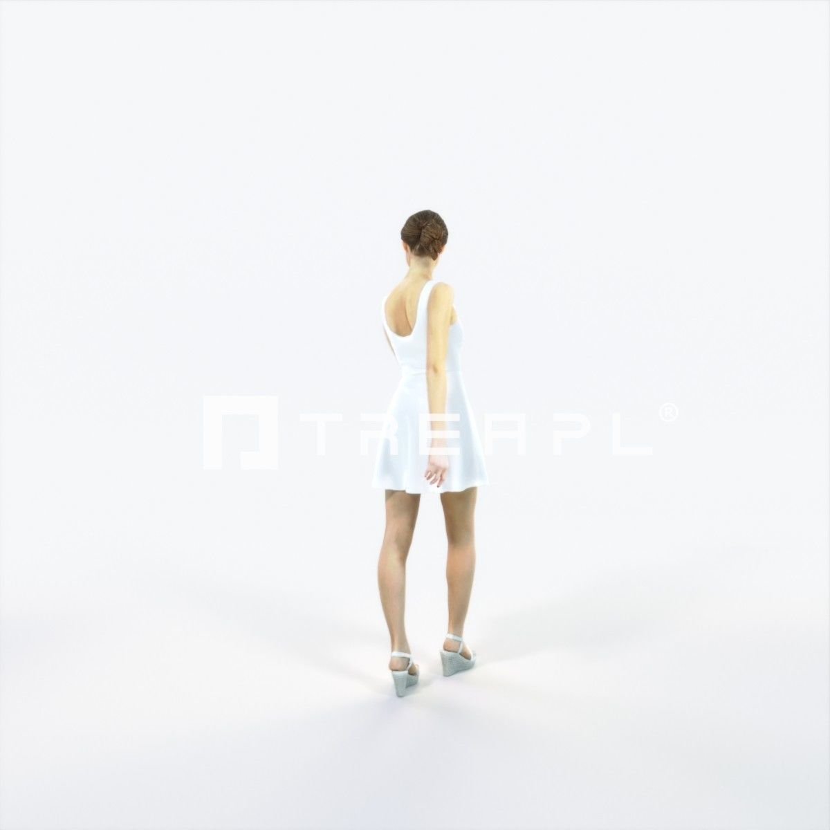 Aspiration 11C walking Casual Woman Low-poly 3D model_4