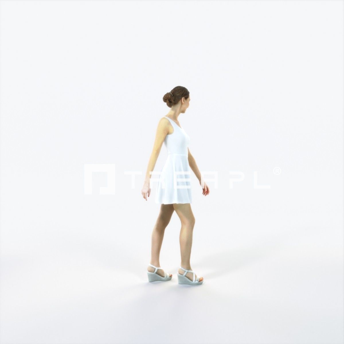 Aspiration 11C walking Casual Woman Low-poly 3D model_3