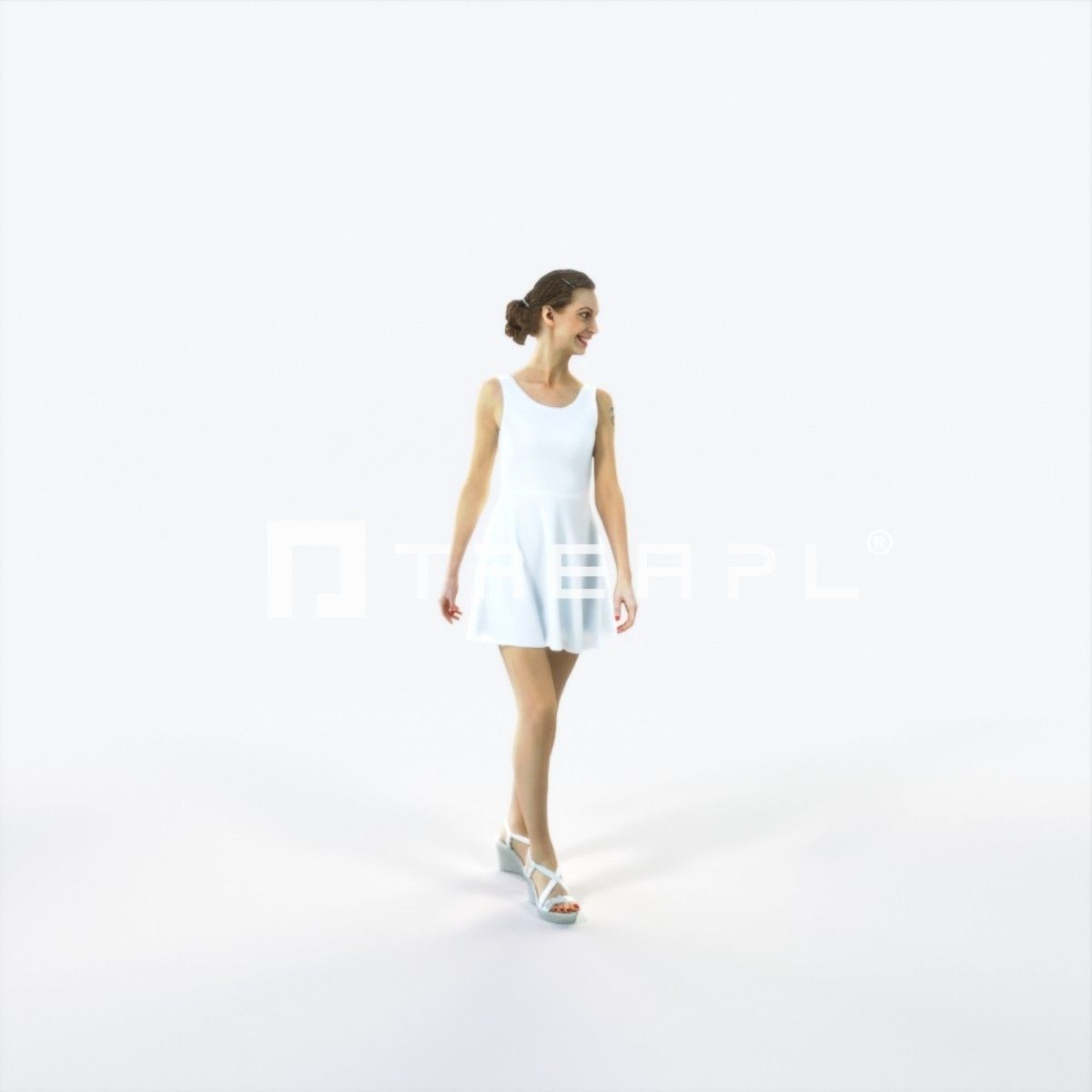 Aspiration 11C walking Casual Woman Low-poly 3D model_2