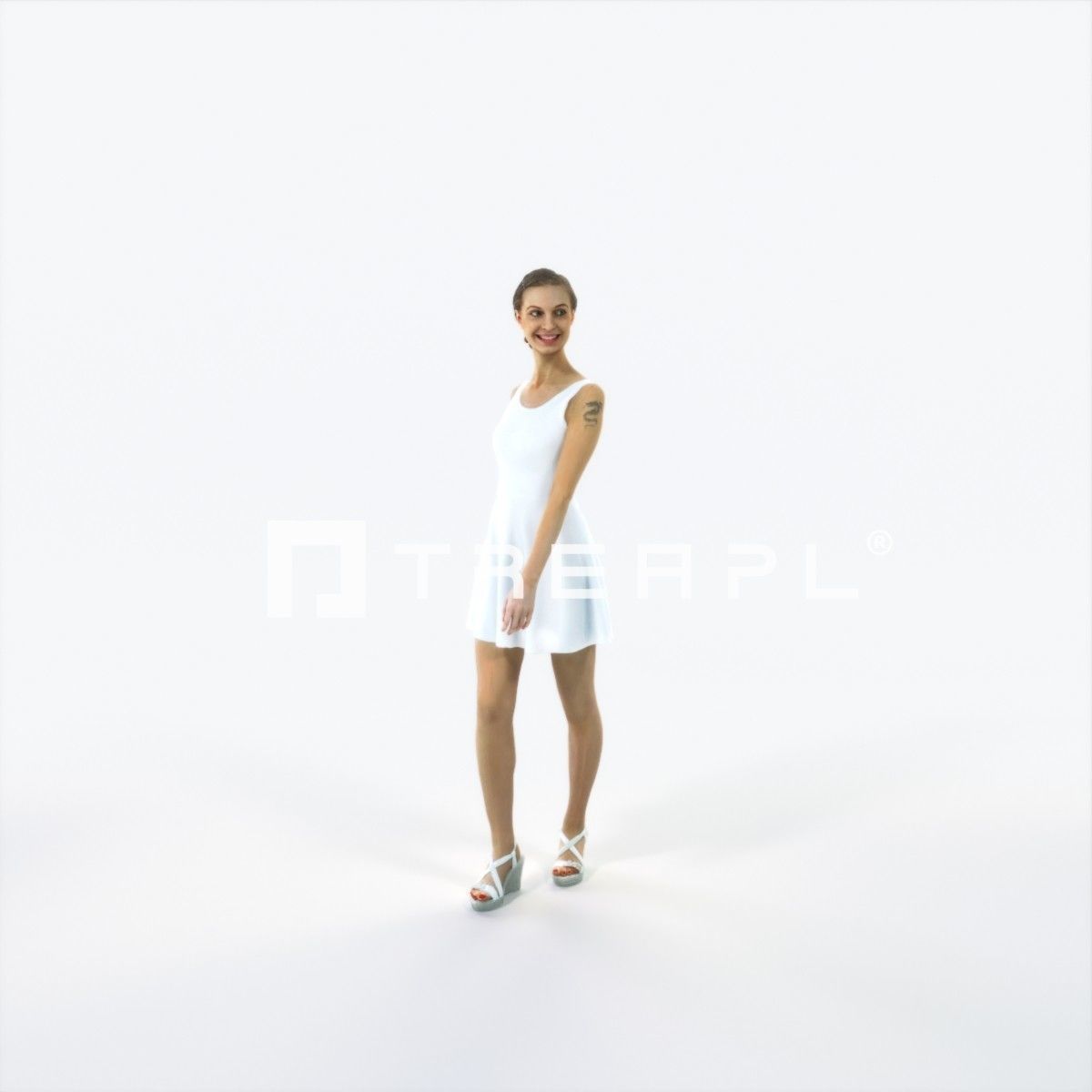 Aspiration 11C walking Casual Woman Low-poly 3D model_1