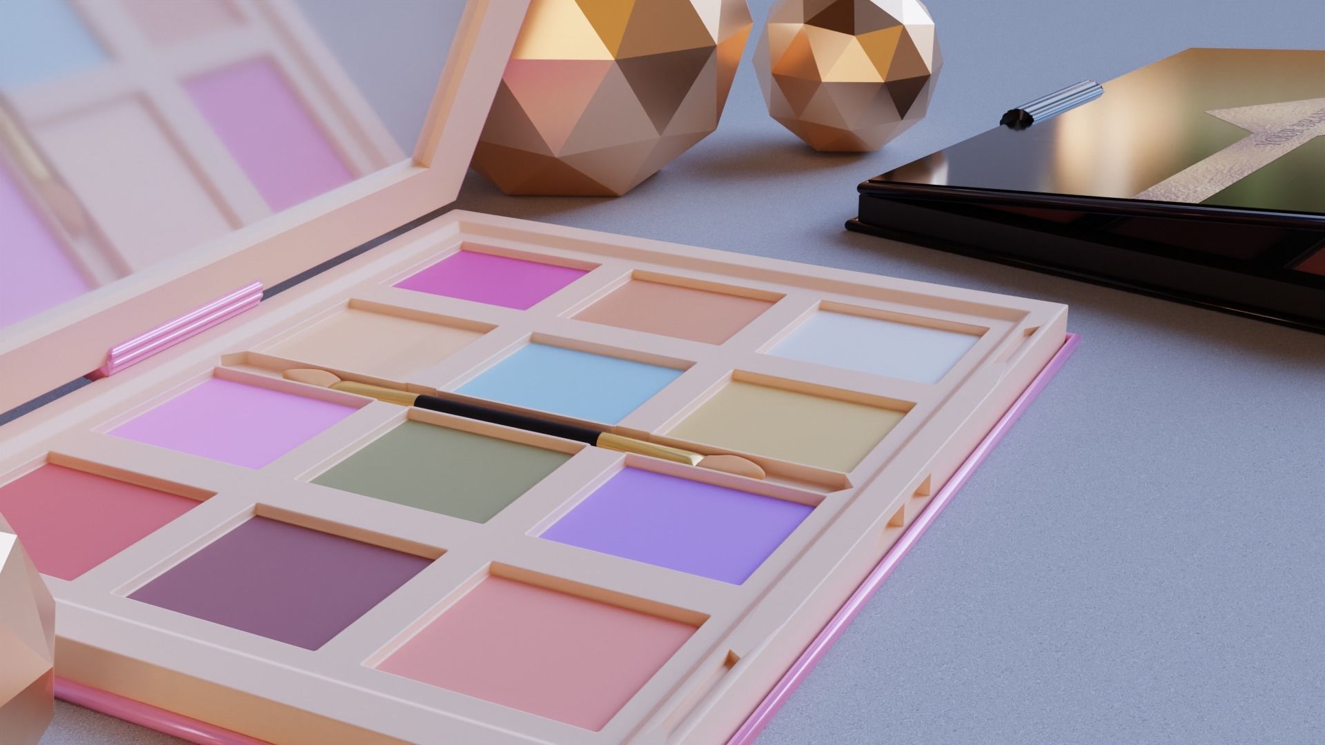 3D Cosmetic Eye shadow box 3D model_4