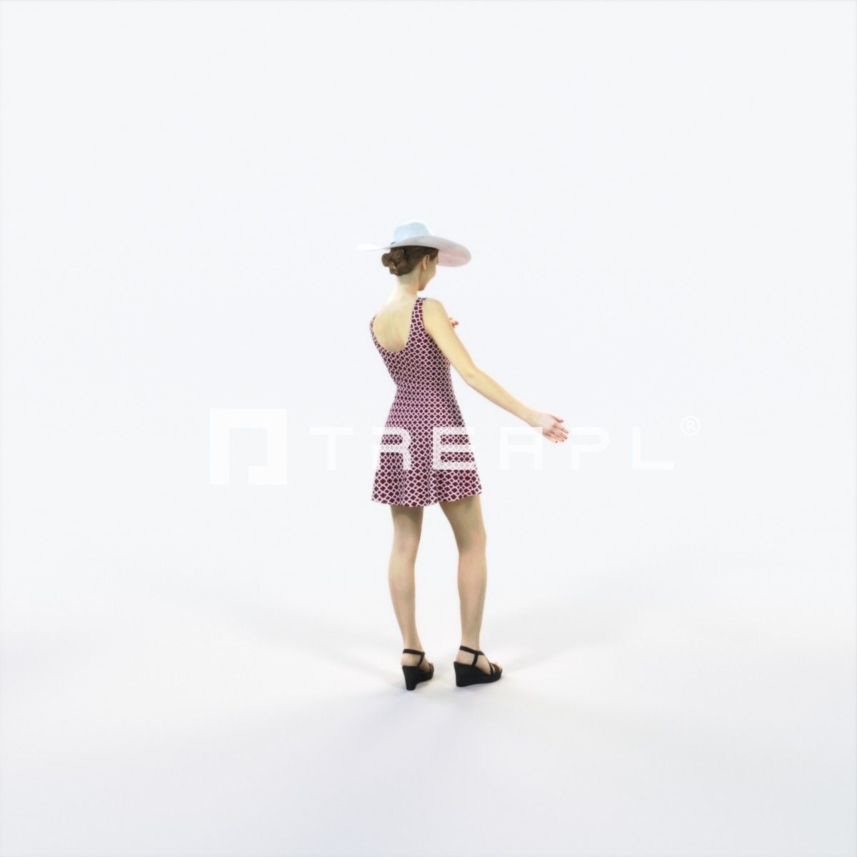 Aspiration 13K pointing Couple Pointing walking Casual Woman Low-poly 3D model_3