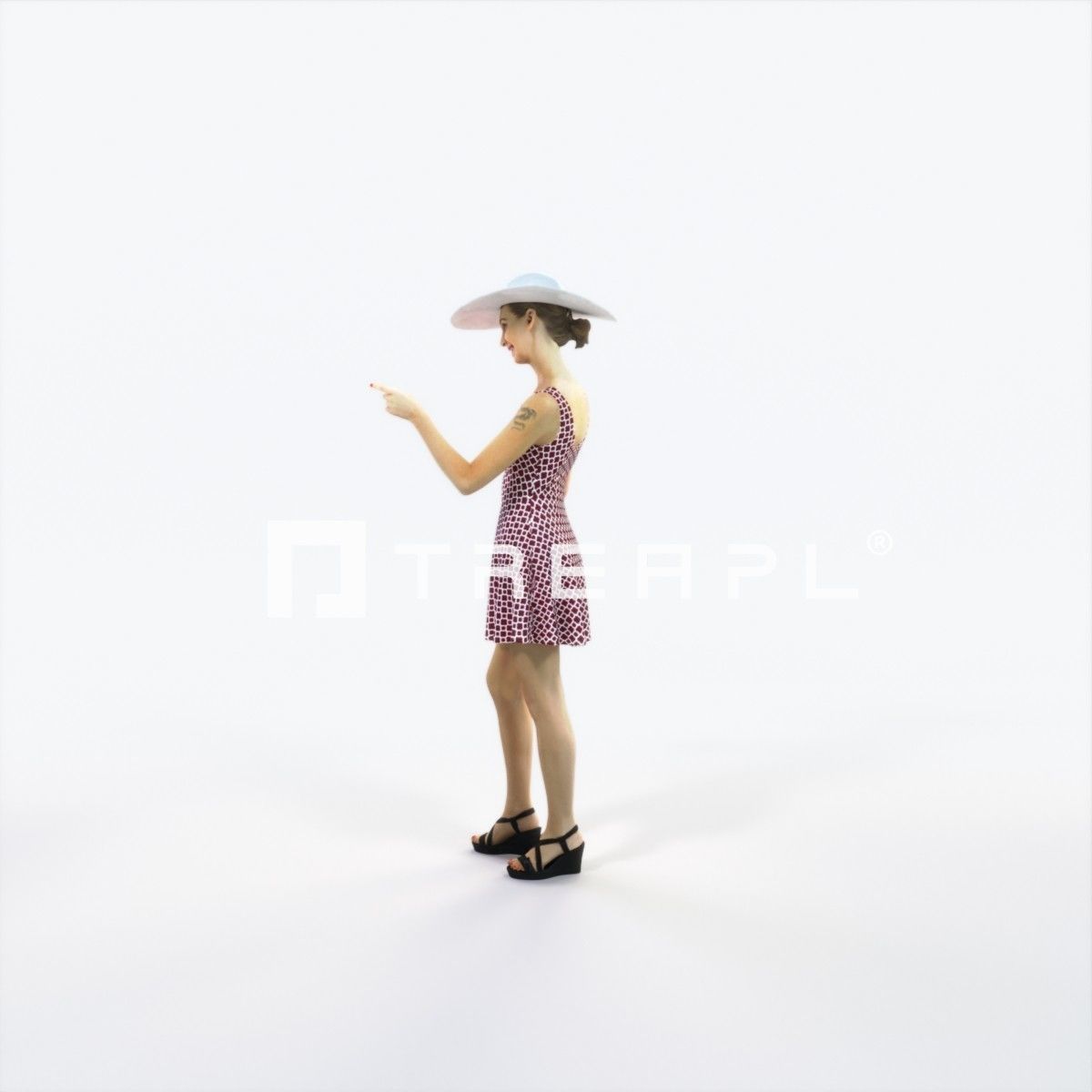 Aspiration 13K pointing Couple Pointing walking Casual Woman Low-poly 3D model_5