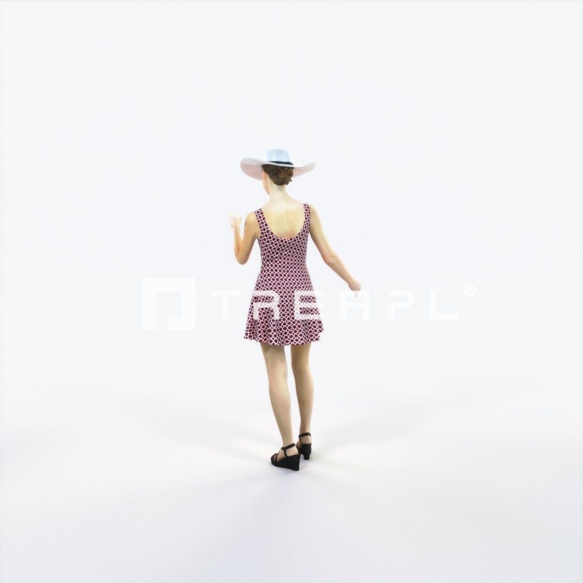 Aspiration 13K pointing Couple Pointing walking Casual Woman Low-poly 3D model_4