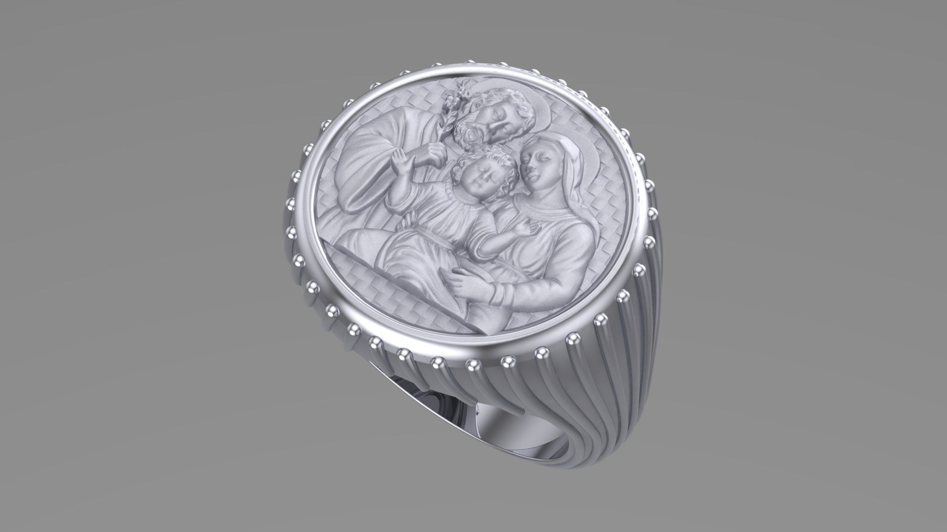 holy family ring jesus mary 3d model printable model 3D print model_1