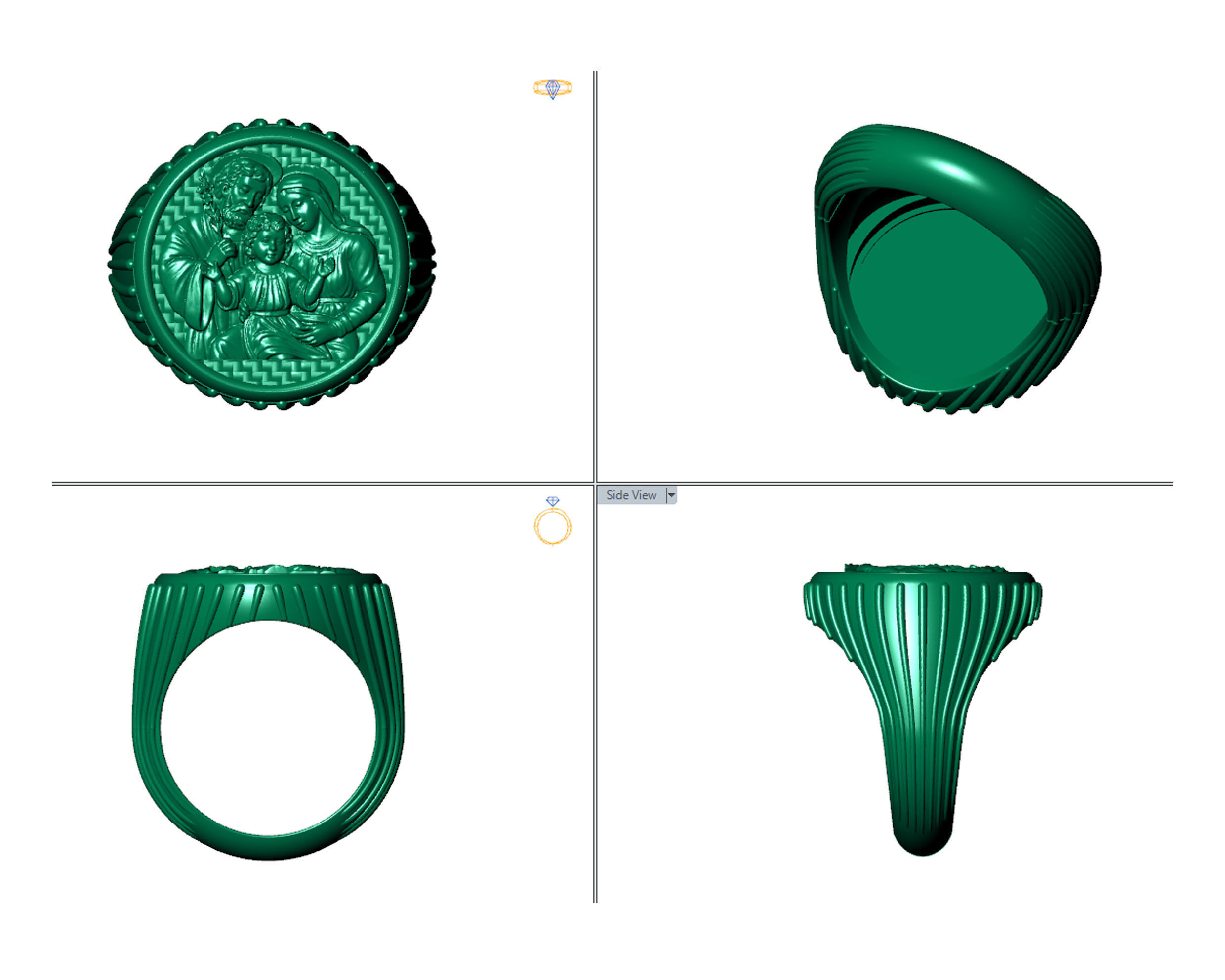 holy family ring jesus mary 3d model printable model 3D print model_8