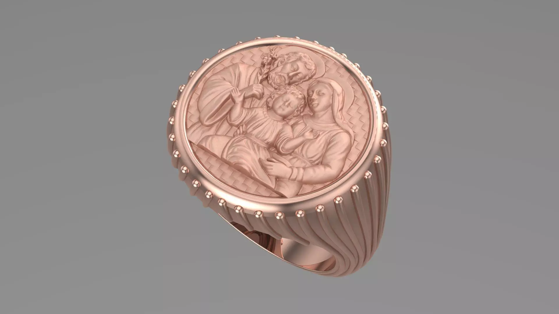 holy family ring jesus mary 3d model printable model 3D print model_0