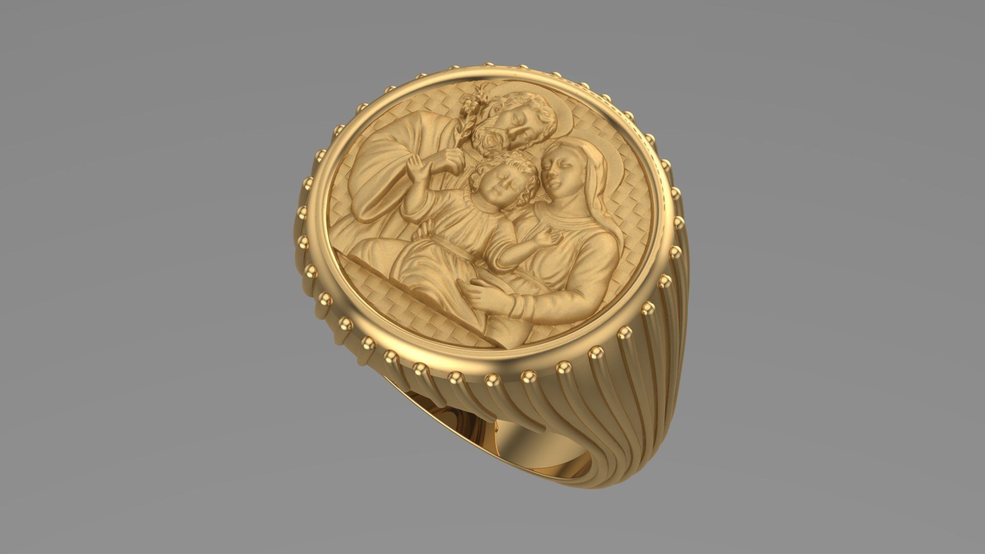 holy family ring jesus mary 3d model printable model 3D print model_2