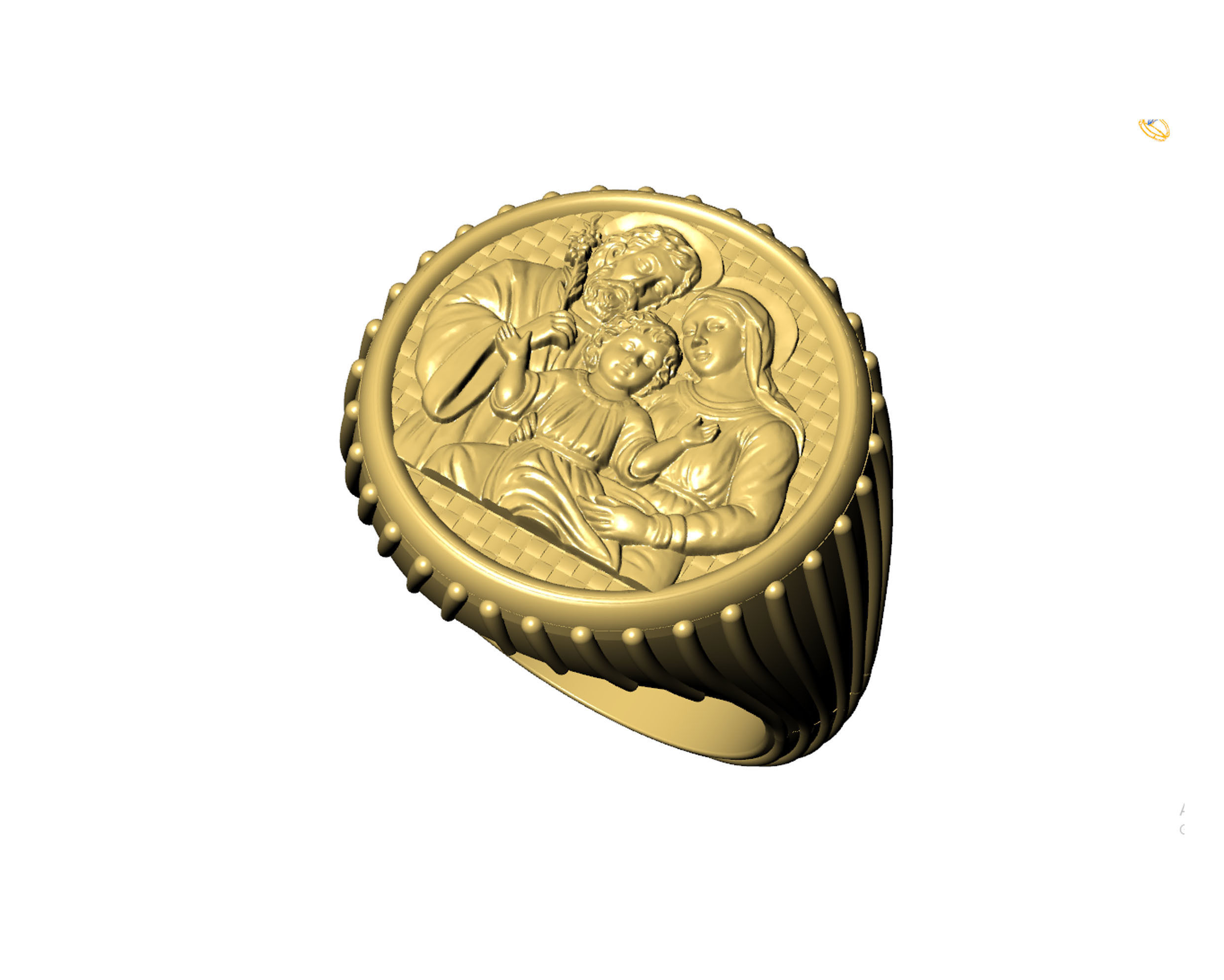 holy family ring jesus mary 3d model printable model 3D print model_4