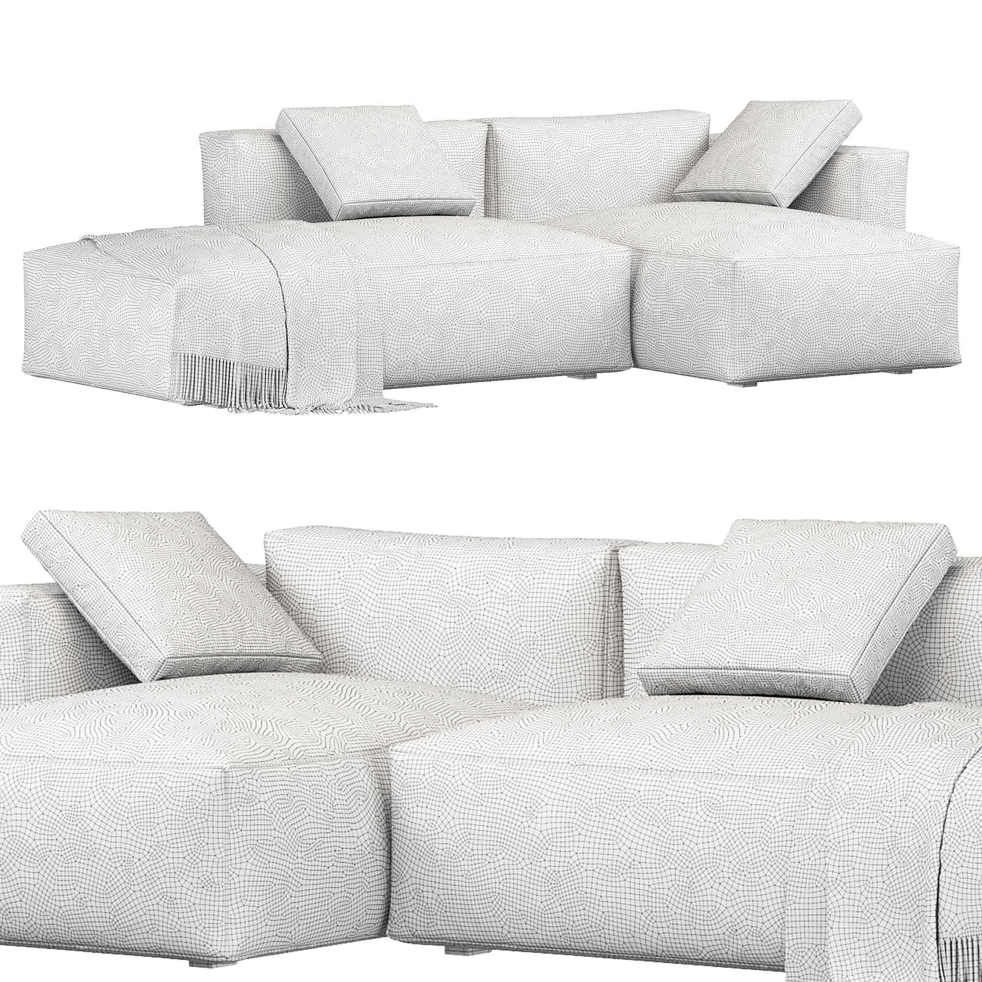 Mags Soft Lounge Sofa By Hay 3D model_2