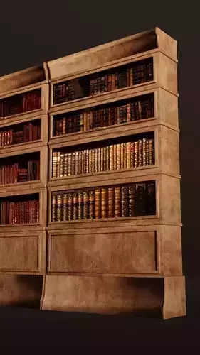 OLD Closet for books Low-poly 3D model