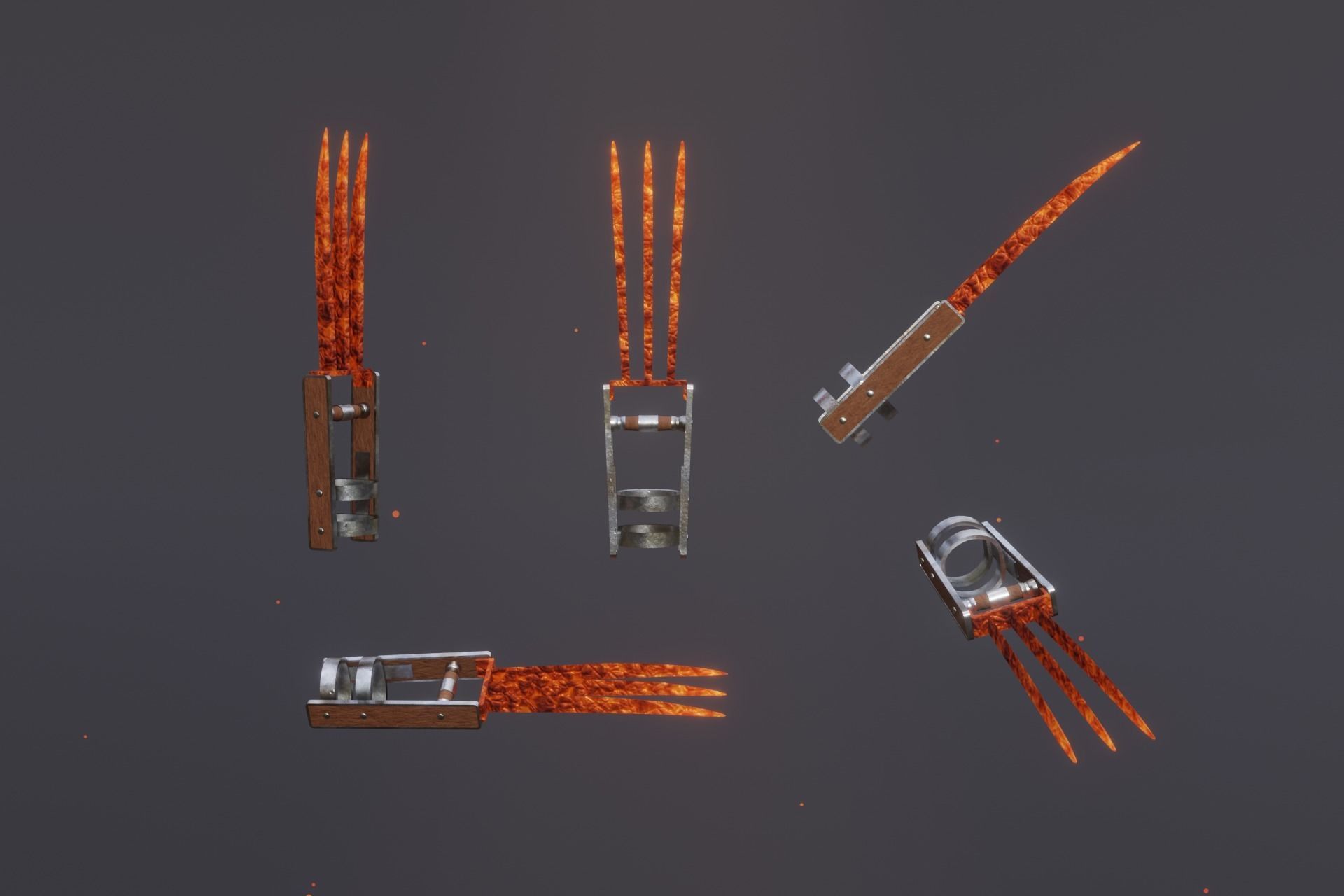 15 fire elemental weapons - medieval - fantasy - magic - VOL 01 Low-poly 3D model_5