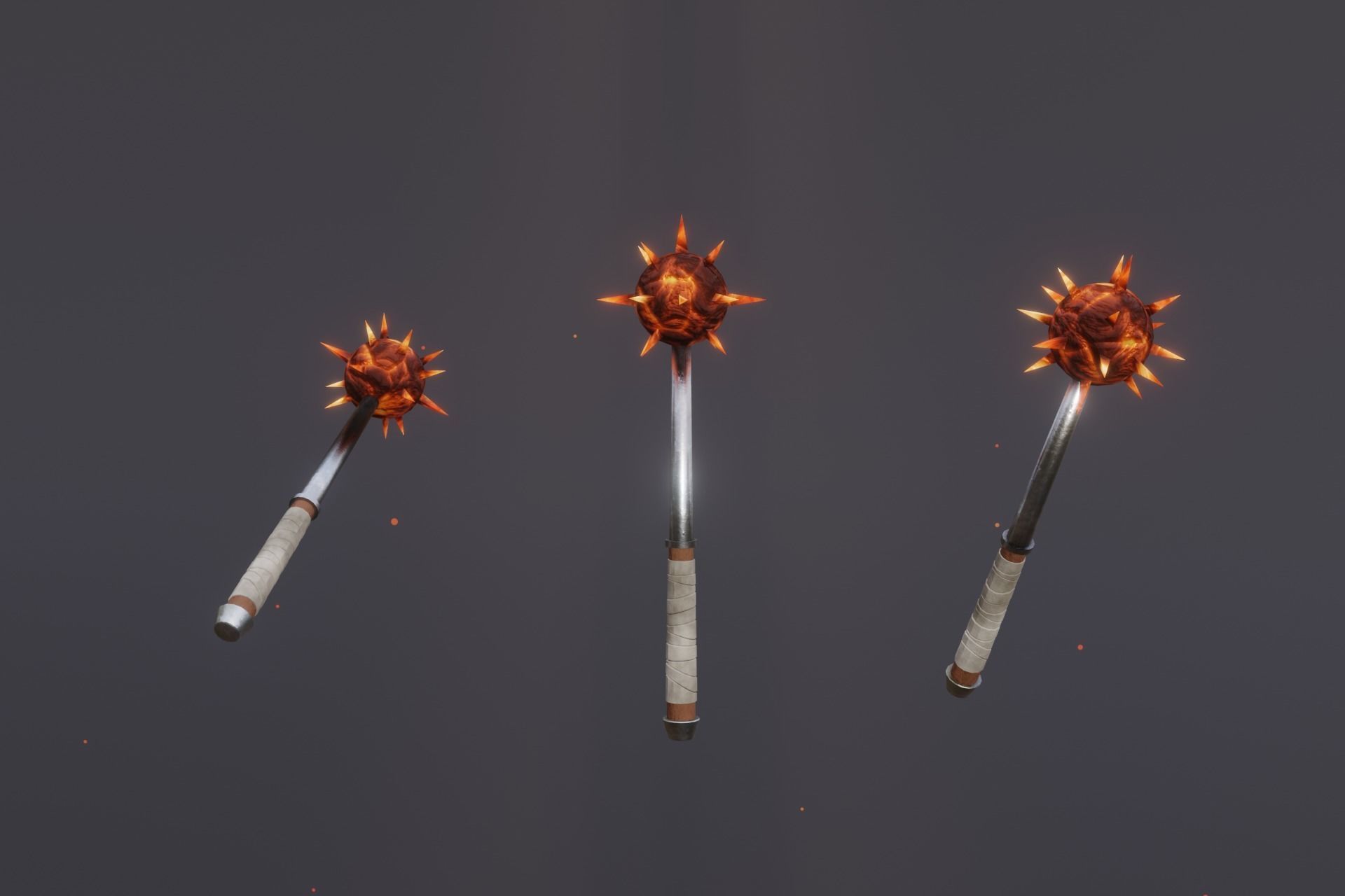 15 fire elemental weapons - medieval - fantasy - magic - VOL 01 Low-poly 3D model_7