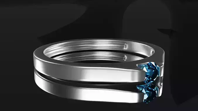 Ring with diamond 3D model