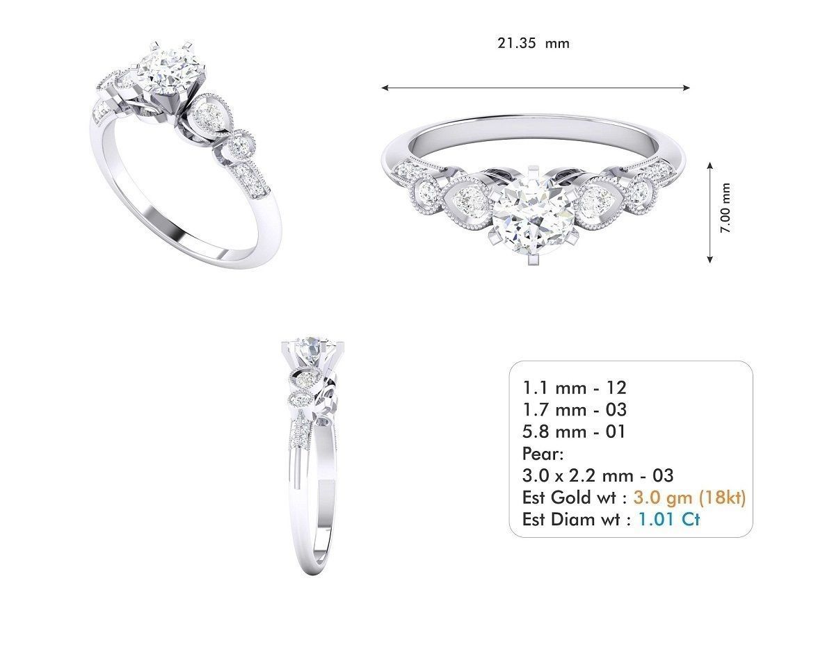Parade engagement Ring 3d cad file model 3D print model_1