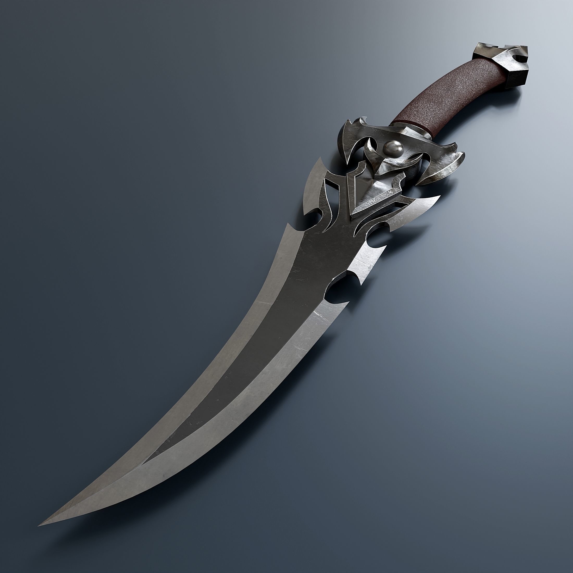 Fantasy dagger set 57 Low-poly 3D model_5