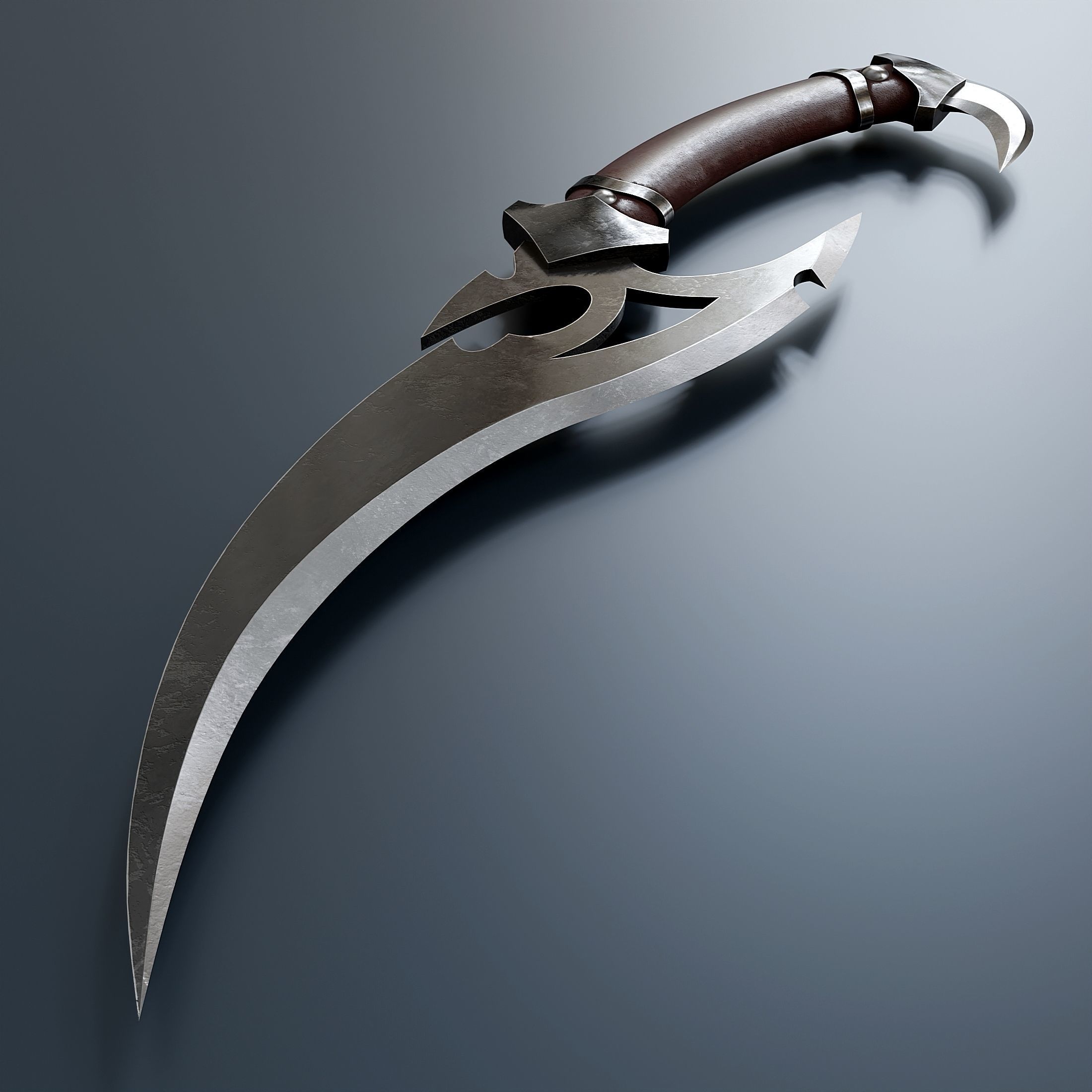 Fantasy dagger set 57 Low-poly 3D model_3