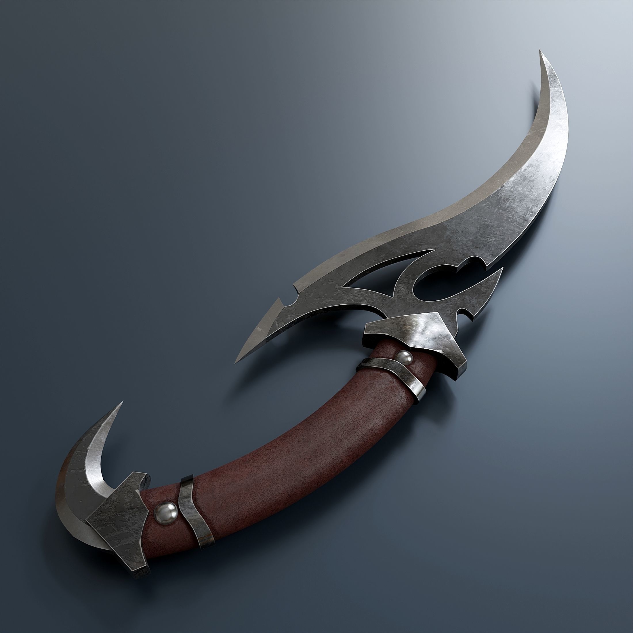 Fantasy dagger set 57 Low-poly 3D model_4